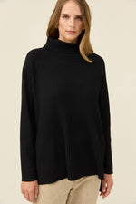 Juno Relaxed Roll Neck Jumper from Isle of Mine -Onyx