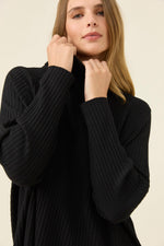 Juno Relaxed Roll Neck Jumper from Isle of Mine -Onyx