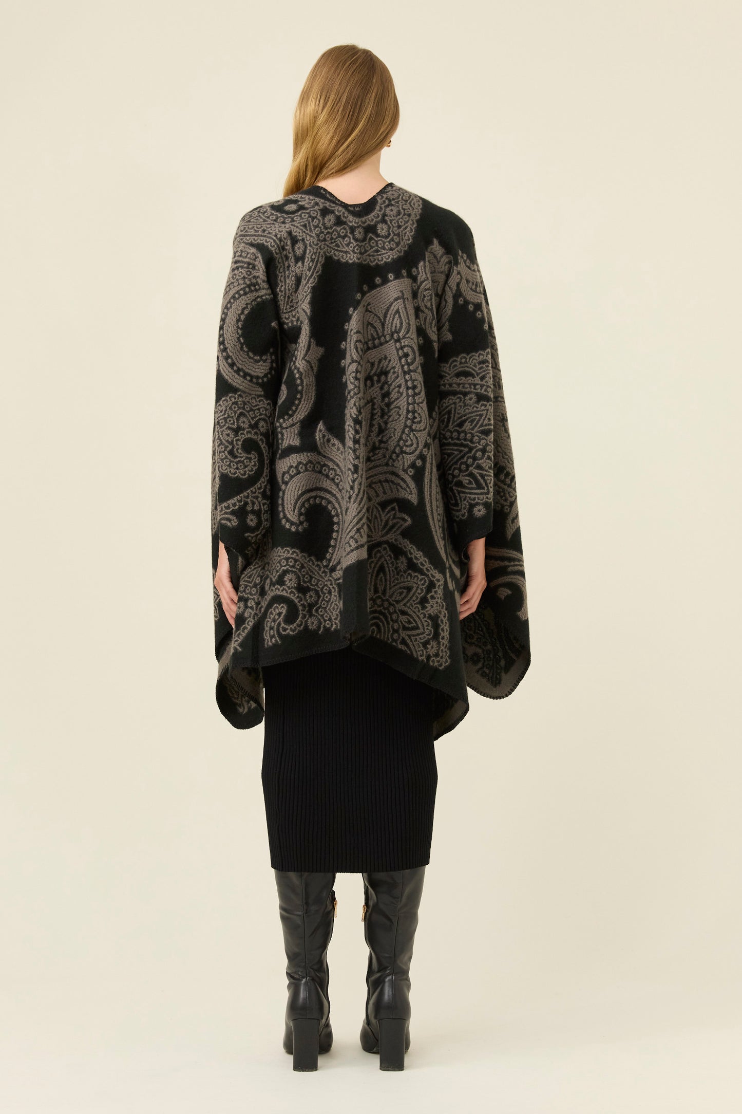 Lucia Cape from Isle of Mine - Charcoal Paisley