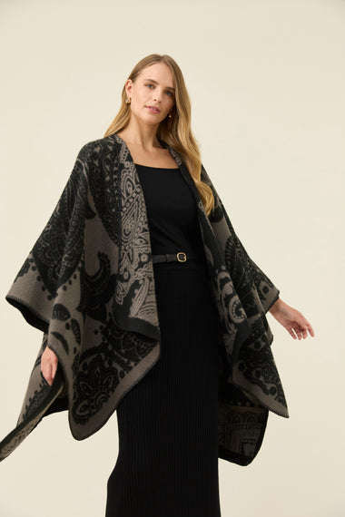 Lucia Cape from Isle of Mine - Charcoal Paisley