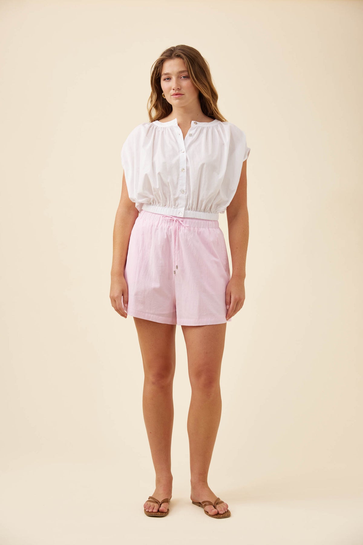 Rosa Reversible Crop Top White
