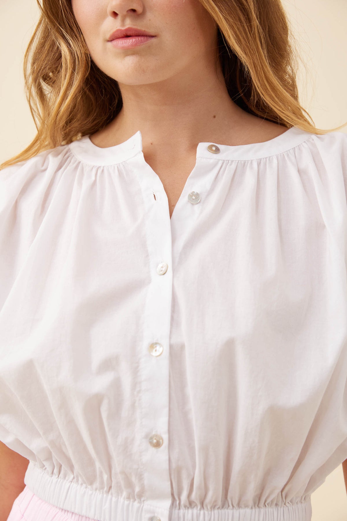 Rosa Reversible Crop Top White