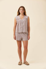 Lyndell Button Tank from Isle of Mine - Taupe
