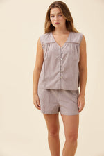 Lyndell Button Tank from Isle of Mine - Taupe