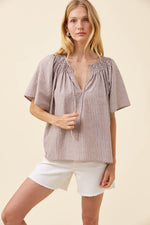 Lyndell Shirred Top from Isle of Mine - Taupe