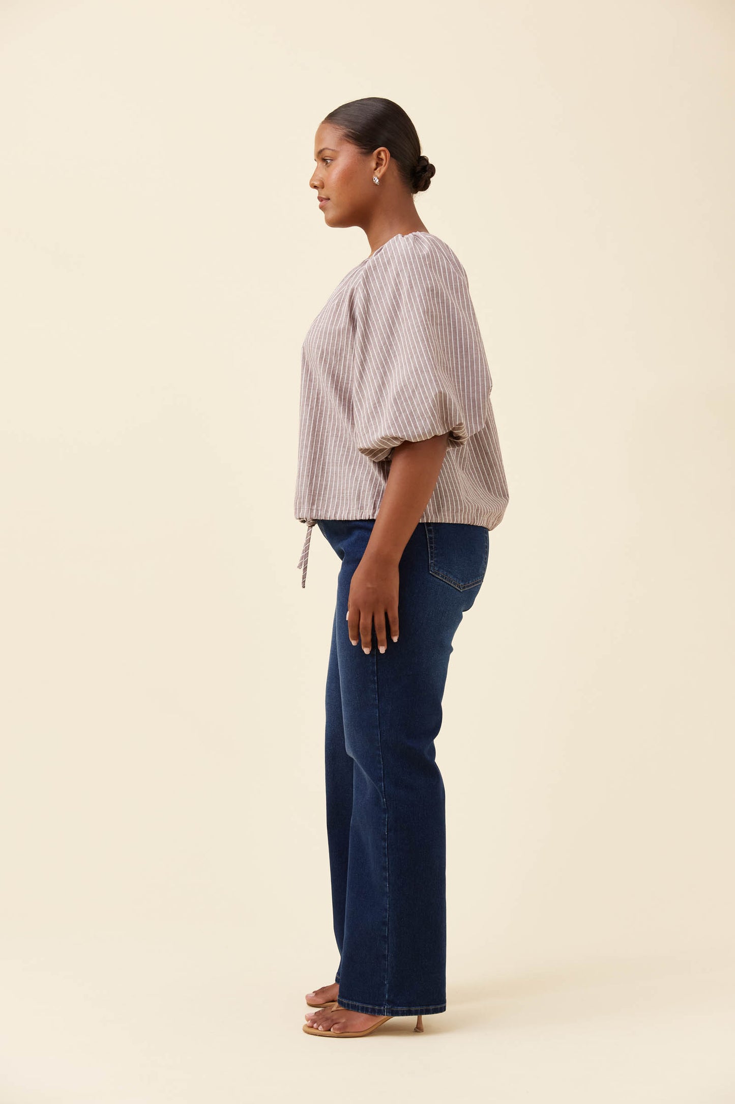 Lyndell Drawstring Top from Isle of Mine - Taupe