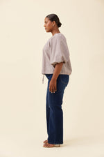 Lyndell Drawstring Top from Isle of Mine - Taupe