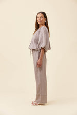 Lyndell Drawstring Top from Isle of Mine - Taupe