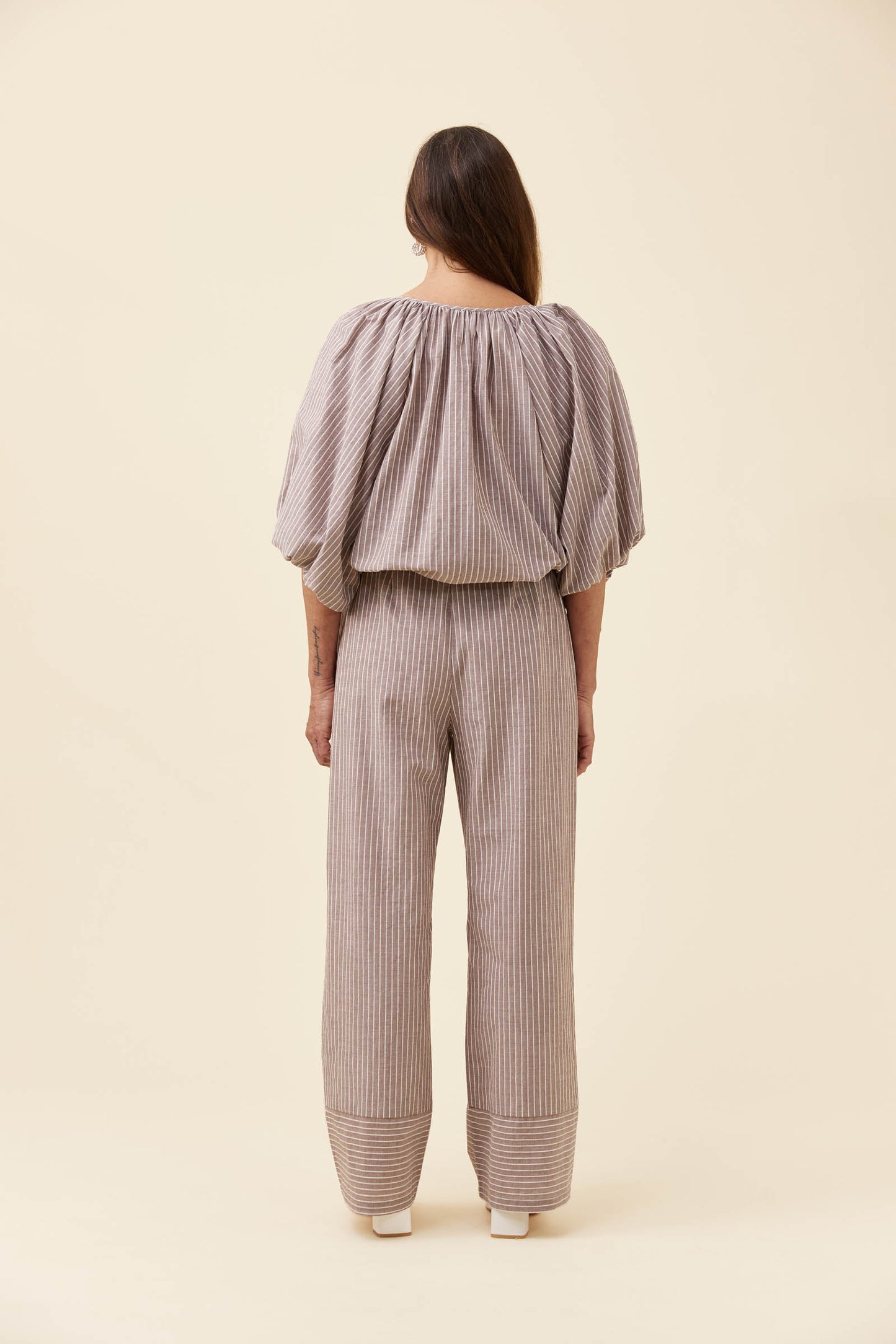 Lyndell Drawstring Top from Isle of Mine - Taupe