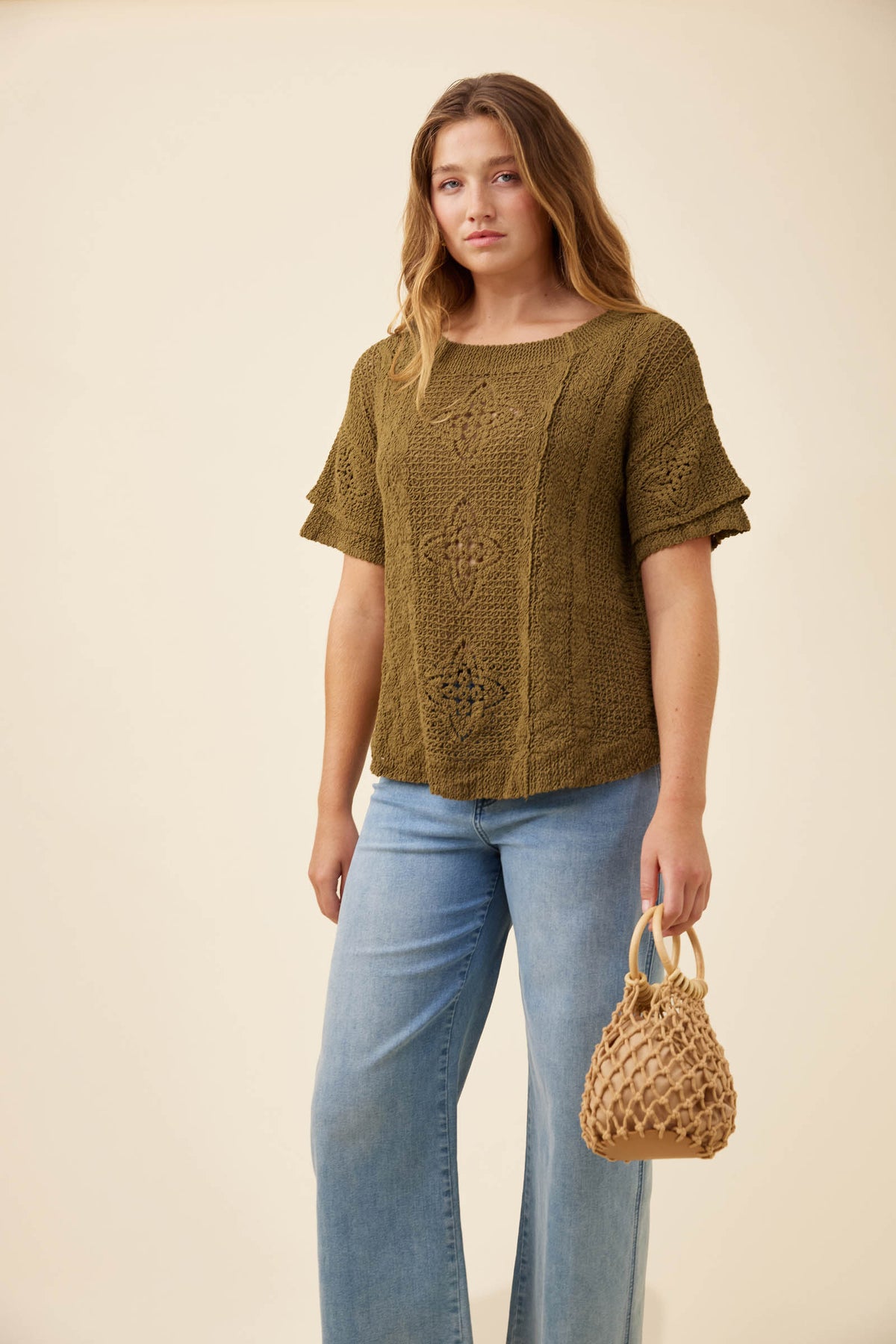 Maggie Crochet Top from Isle of Mine - Olive