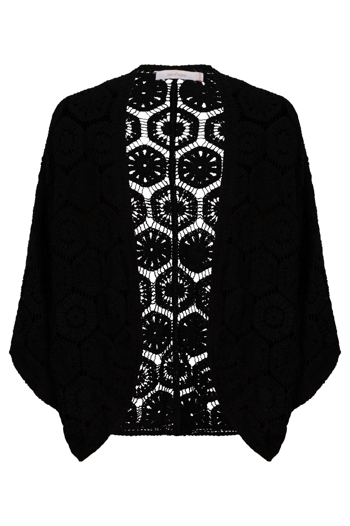 Maggie Crochet Cape - Black