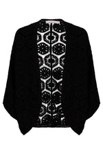 Maggie Crochet Cape - Black
