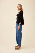 Maggie Crochet Cape - Black