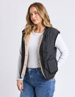 Foxwood Alberta Vest - Black with cream lining
