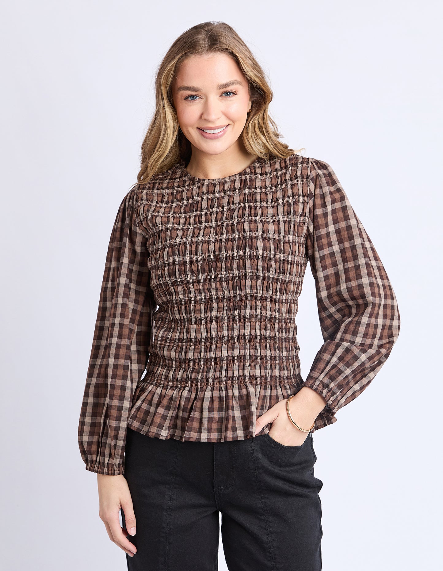 Coco Check Top from Foxwood