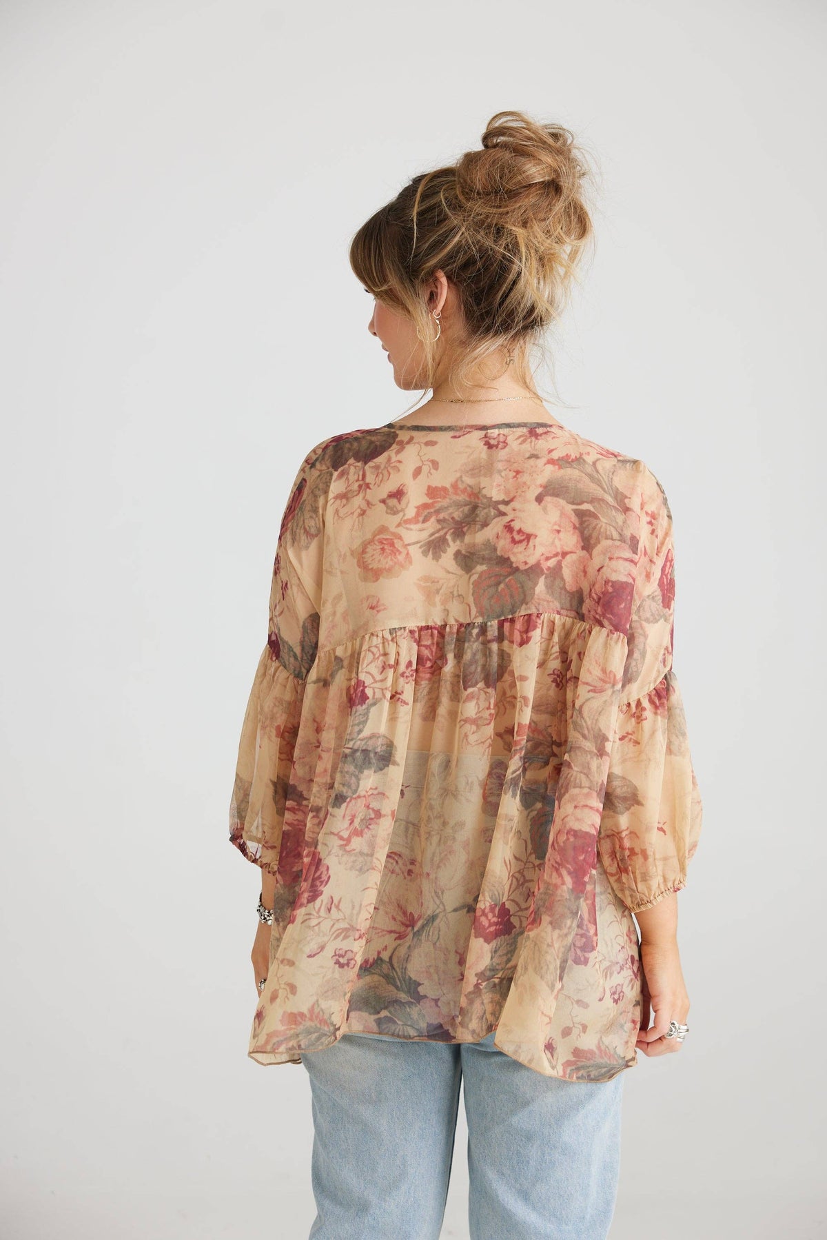 Ariel chiffon blouse - Antique Rose