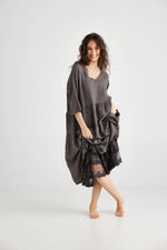Evangeline Lace slip dress Mist Grey