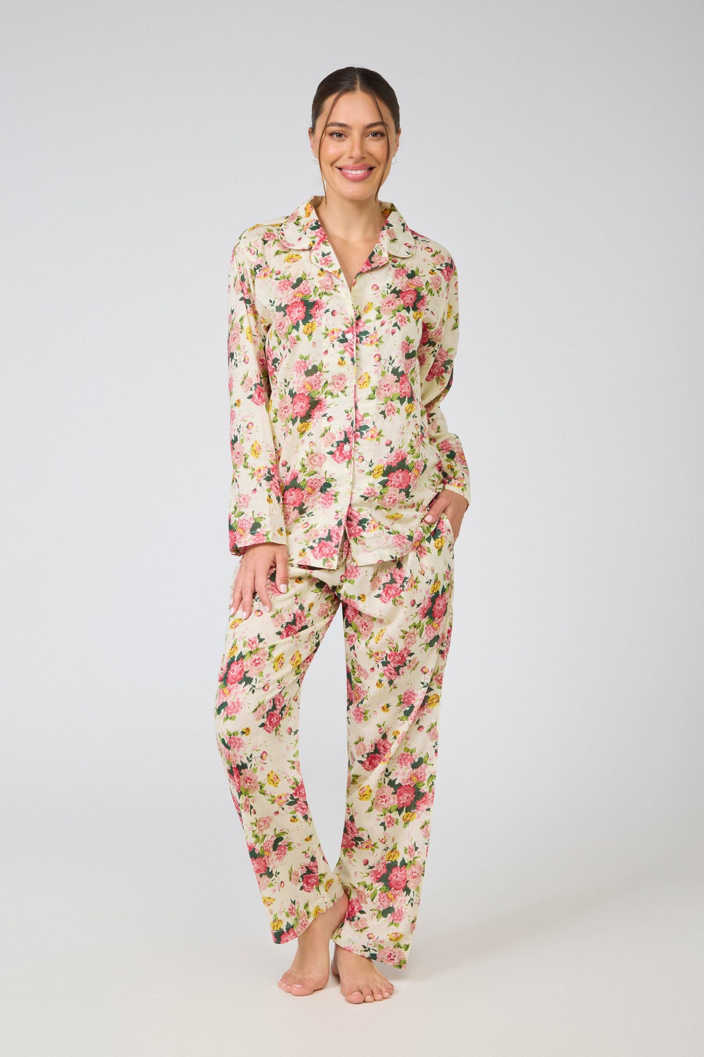 Long Sleeve Cotton Pajama Set - Arabella MD-751F3