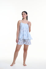 MD-752BP Pyjama Set | Top & Short (Blue Paisley)