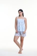 MD-752BP Pyjama Set | Top & Short (Blue Paisley)