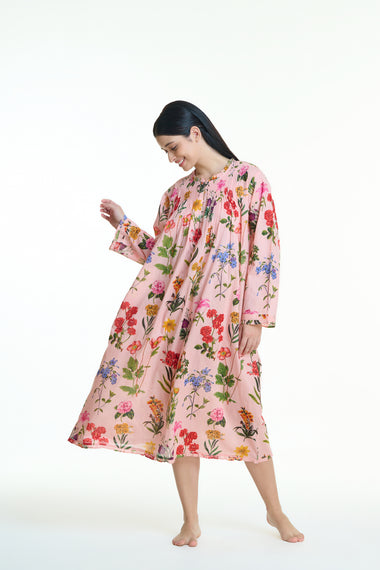 Long Sleeve Cotton Nightie - Arabella MD-757FF