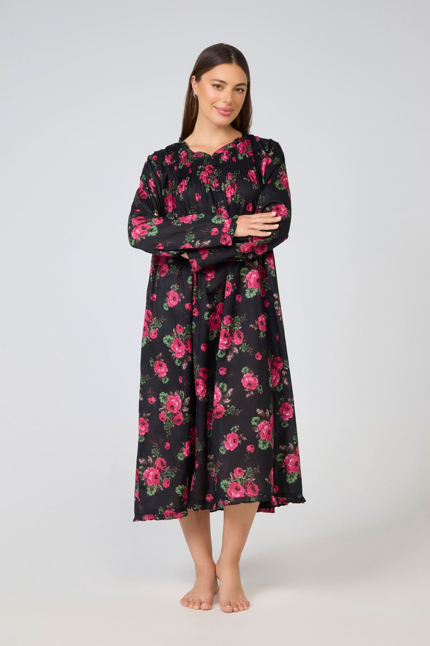 Long Sleeve Cotton Nightie - Arabella MD-757P4