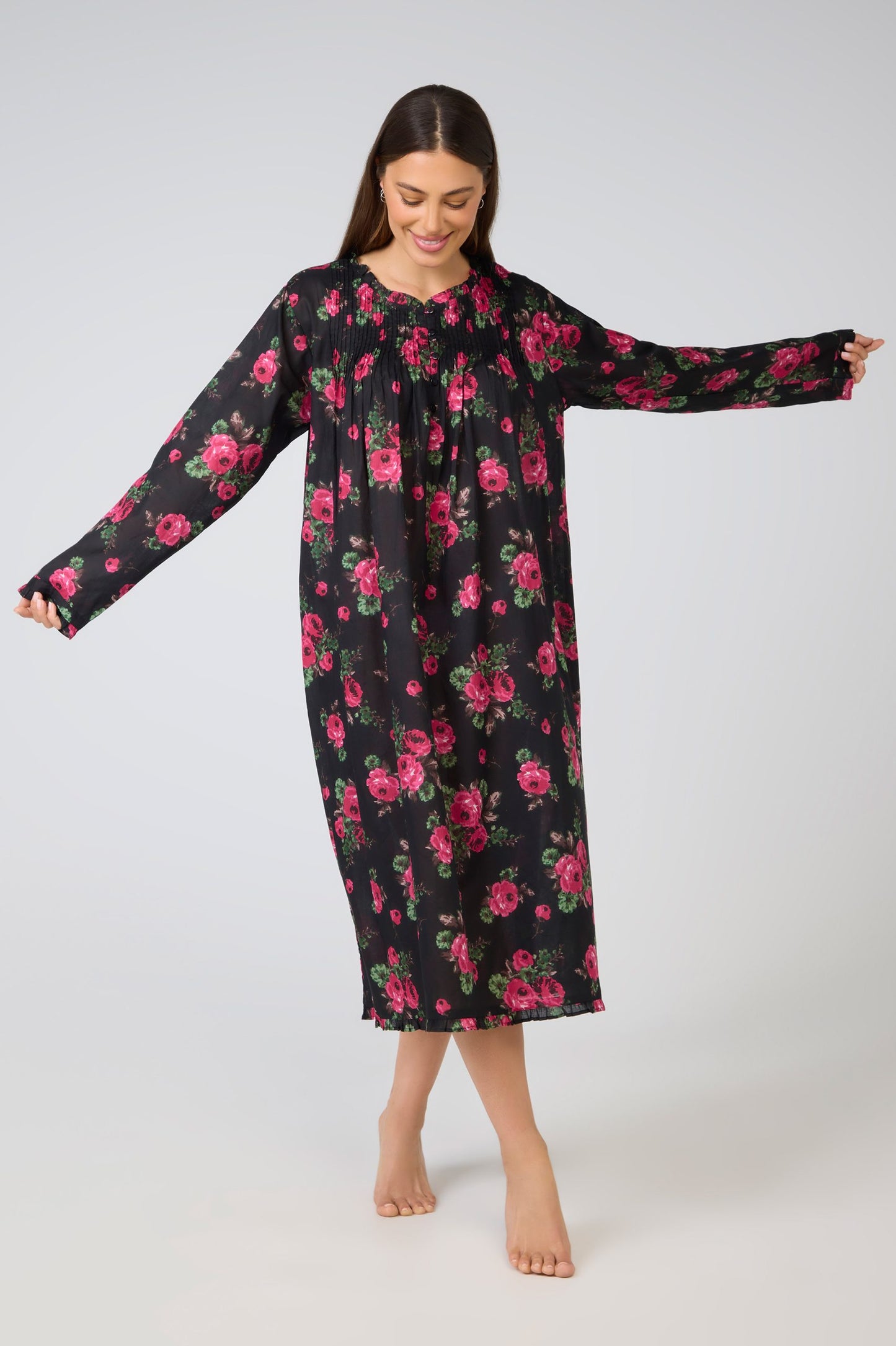 Long Sleeve Cotton Nightie - Arabella MD-757P4