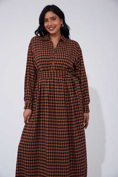 Casablanca Dress - Kohl/Dune