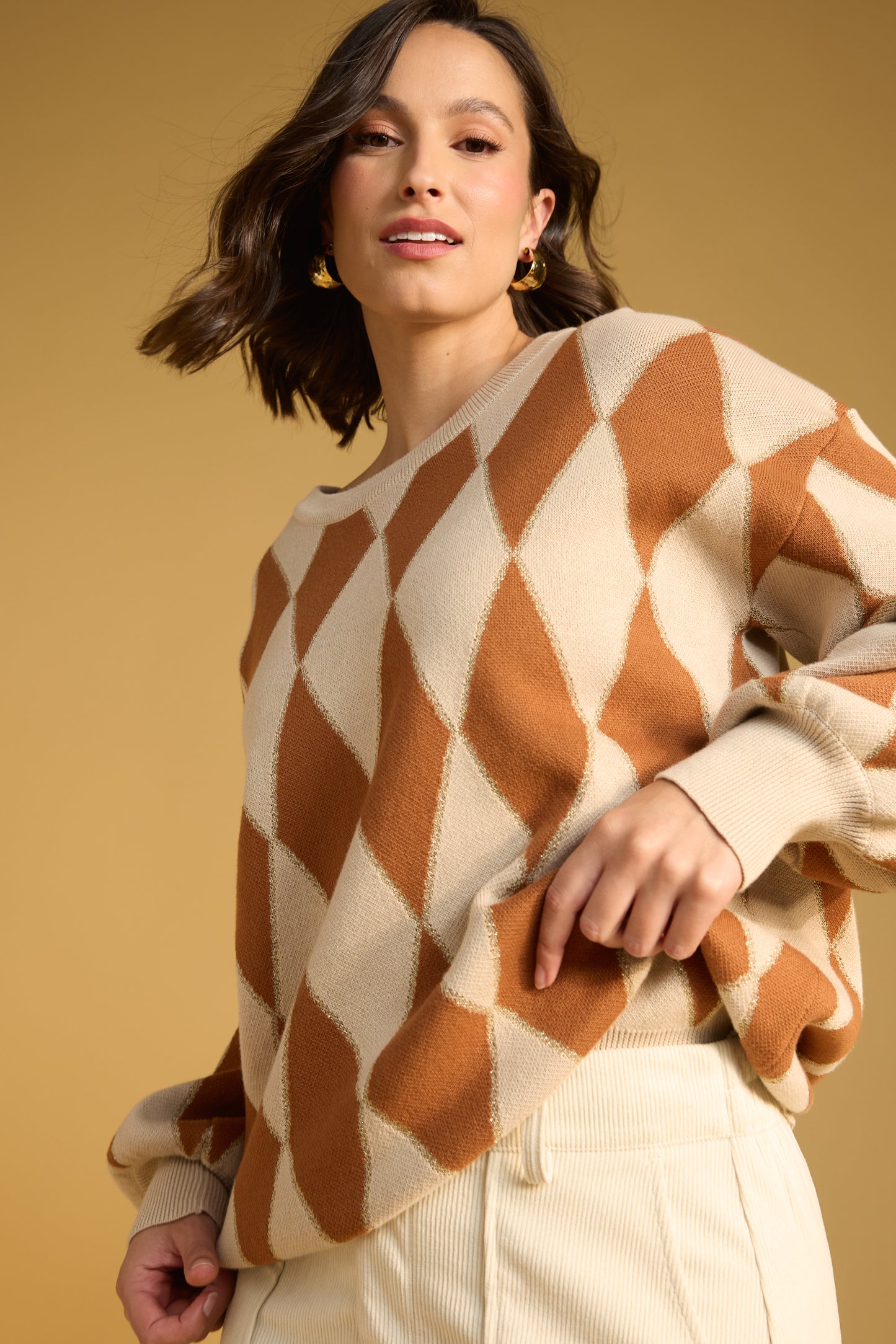 Casablanca Lurex Jumper - Sand/Dune