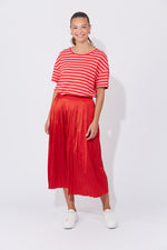 Doha Pleated Skirt - Chilli
