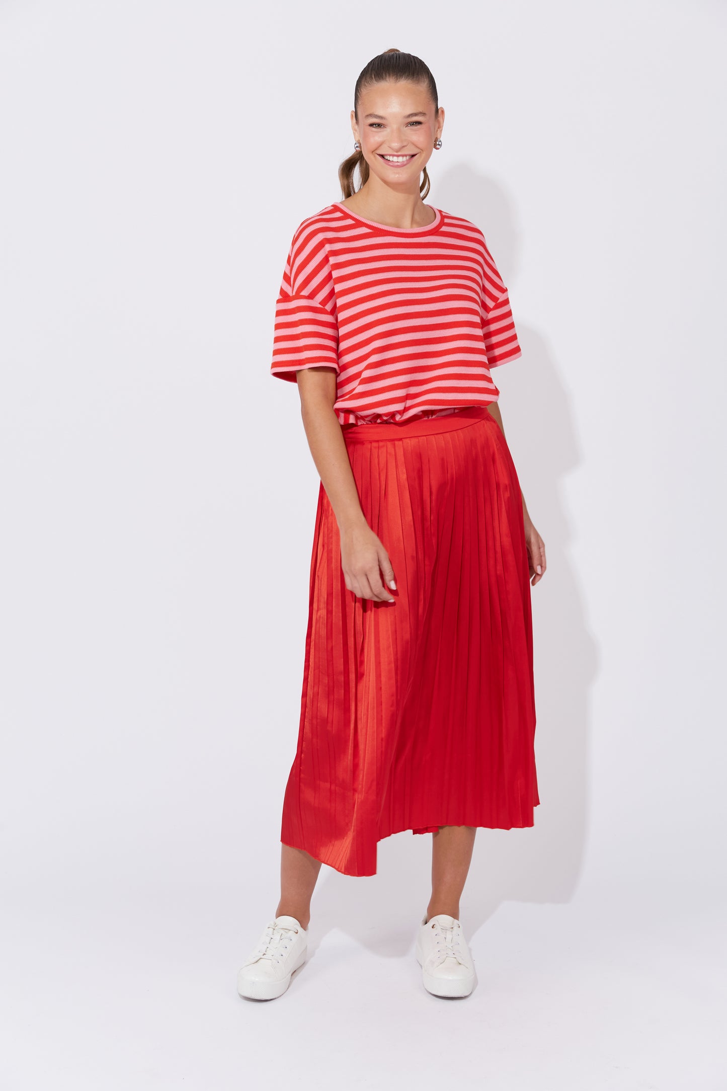 Doha Pleated Skirt - Chilli