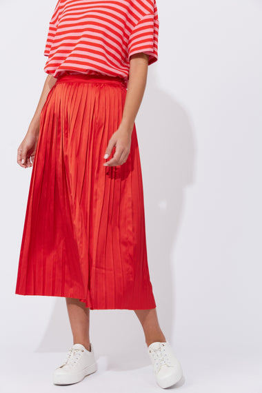 Doha Pleated Skirt - Chilli