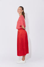 Doha Pleated Skirt - Chilli