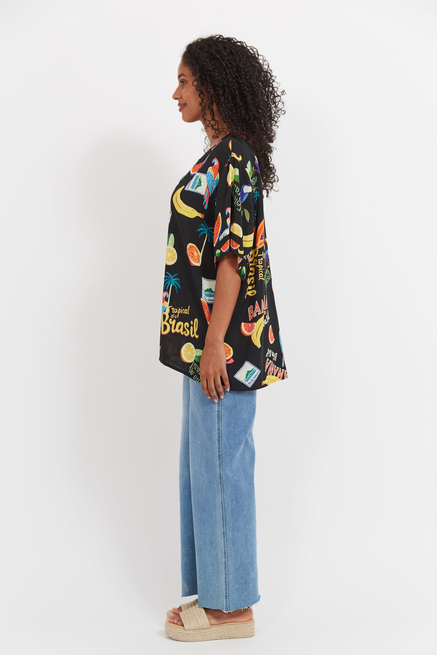 Cabana Button Top - Brasil Black