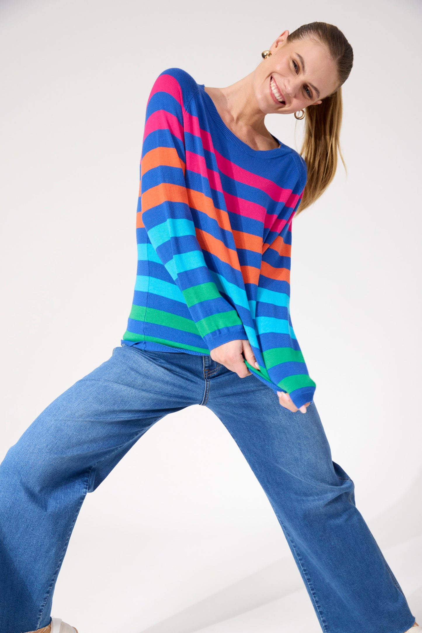 Vermont Stripe Jumper from The Haven Co - Cobalt