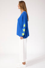 Vermont Star V Neck Jumper from The Haven Co - Cobalt