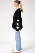 Vermont Star V Neck Jumper from The Haven Co - Black