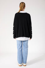 Vermont Star V Neck Jumper from The Haven Co - Black