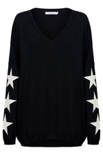 Vermont Star V Neck Jumper from The Haven Co - Black