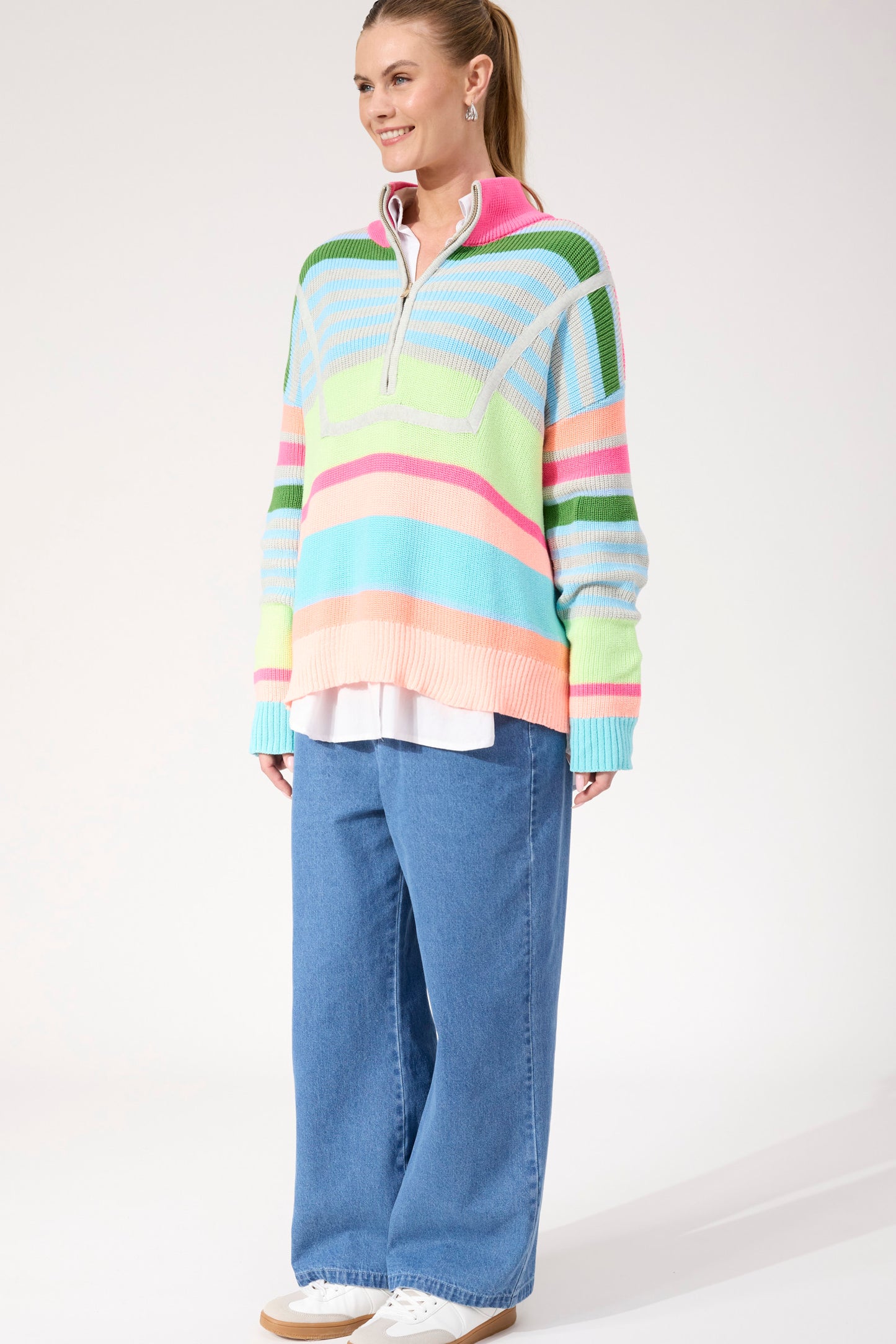 Alaska Stripe Jumper from The Haven Co - Neon