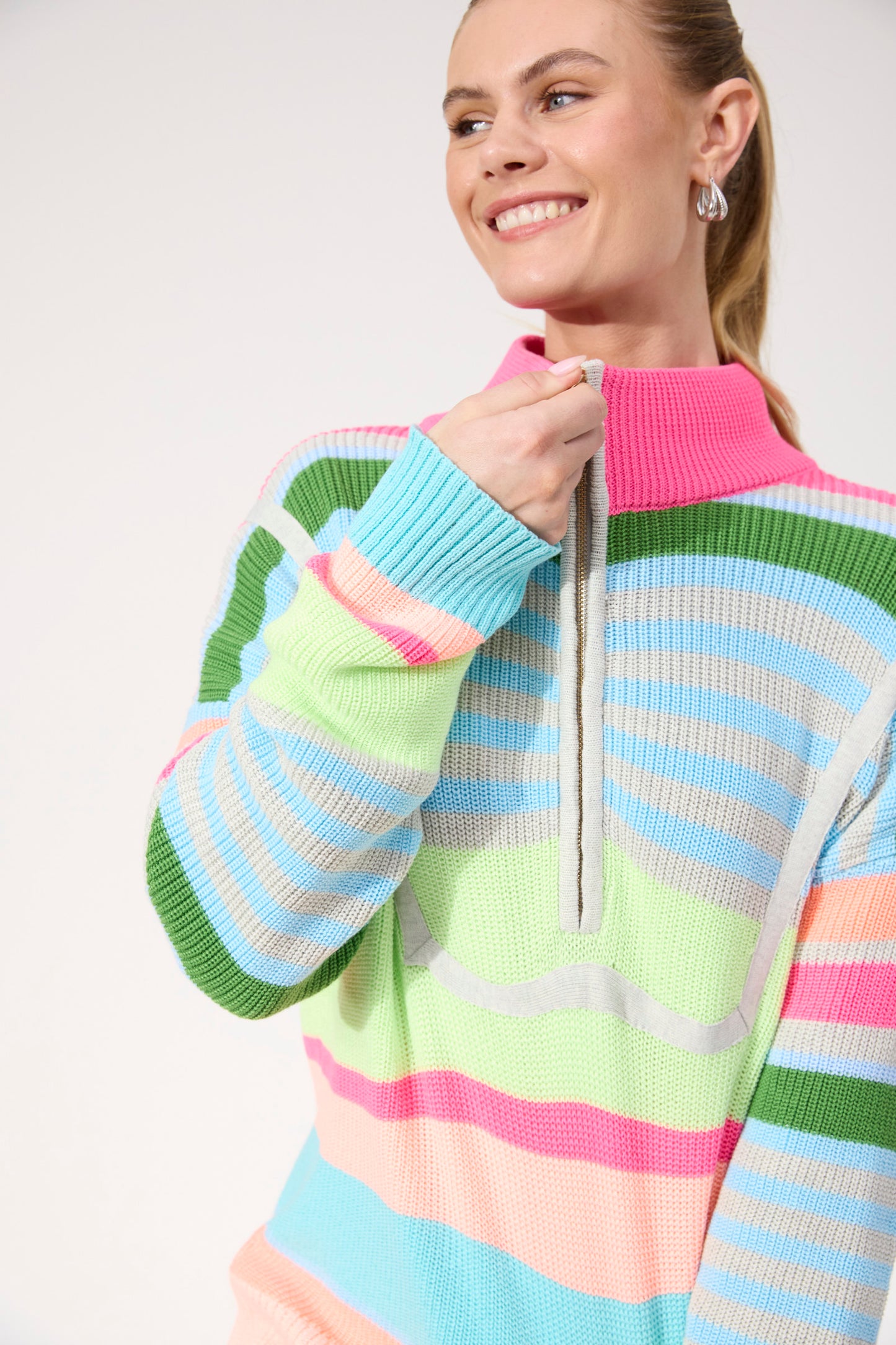 Alaska Stripe Jumper from The Haven Co - Neon