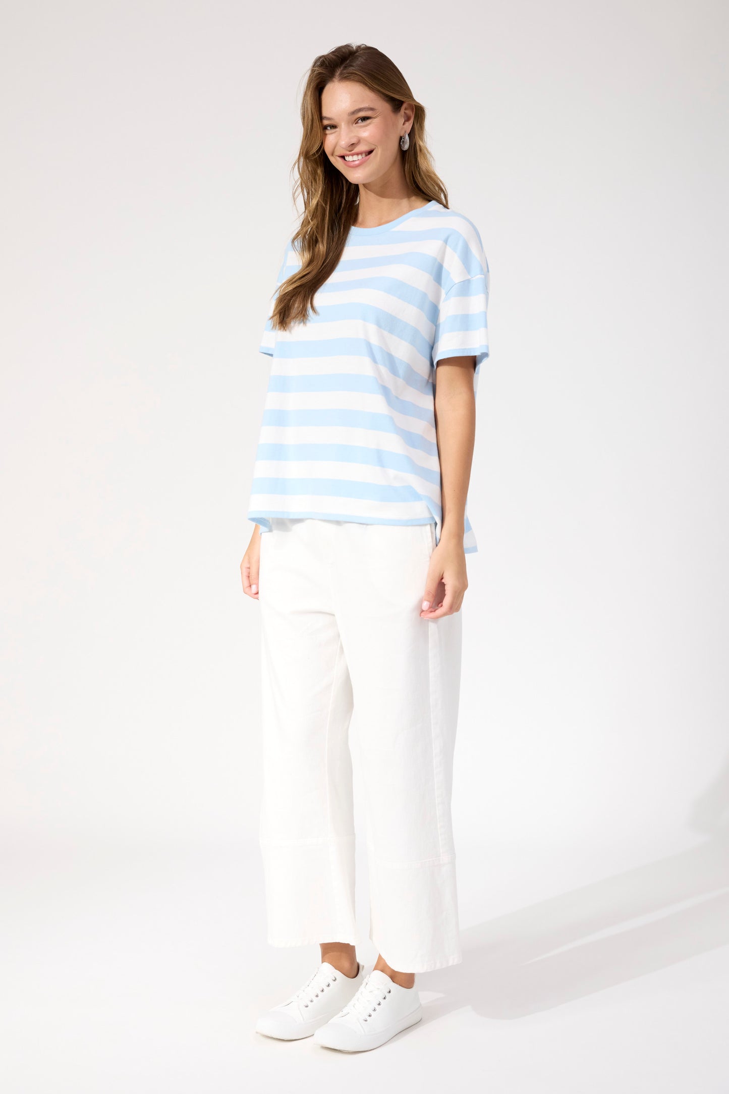 Columbus Stripe T-shirt from The Haven Co - Baby blue