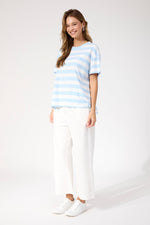 Columbus Stripe T-shirt from The Haven Co - Baby blue