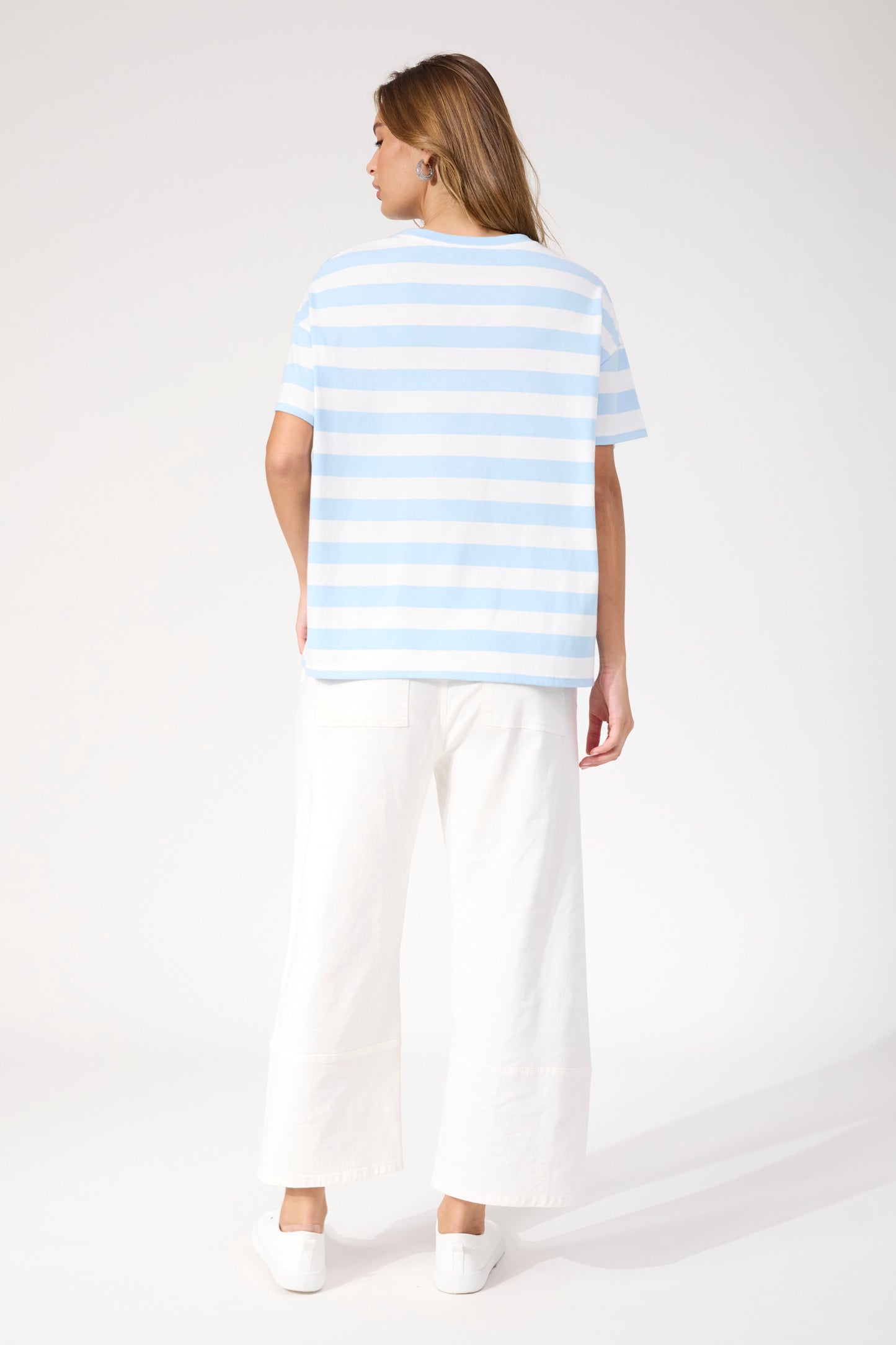 Columbus Stripe T-shirt from The Haven Co - Baby blue