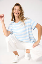 Columbus Stripe T-shirt from The Haven Co - Baby blue