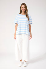 Columbus Stripe T-shirt from The Haven Co - Baby blue
