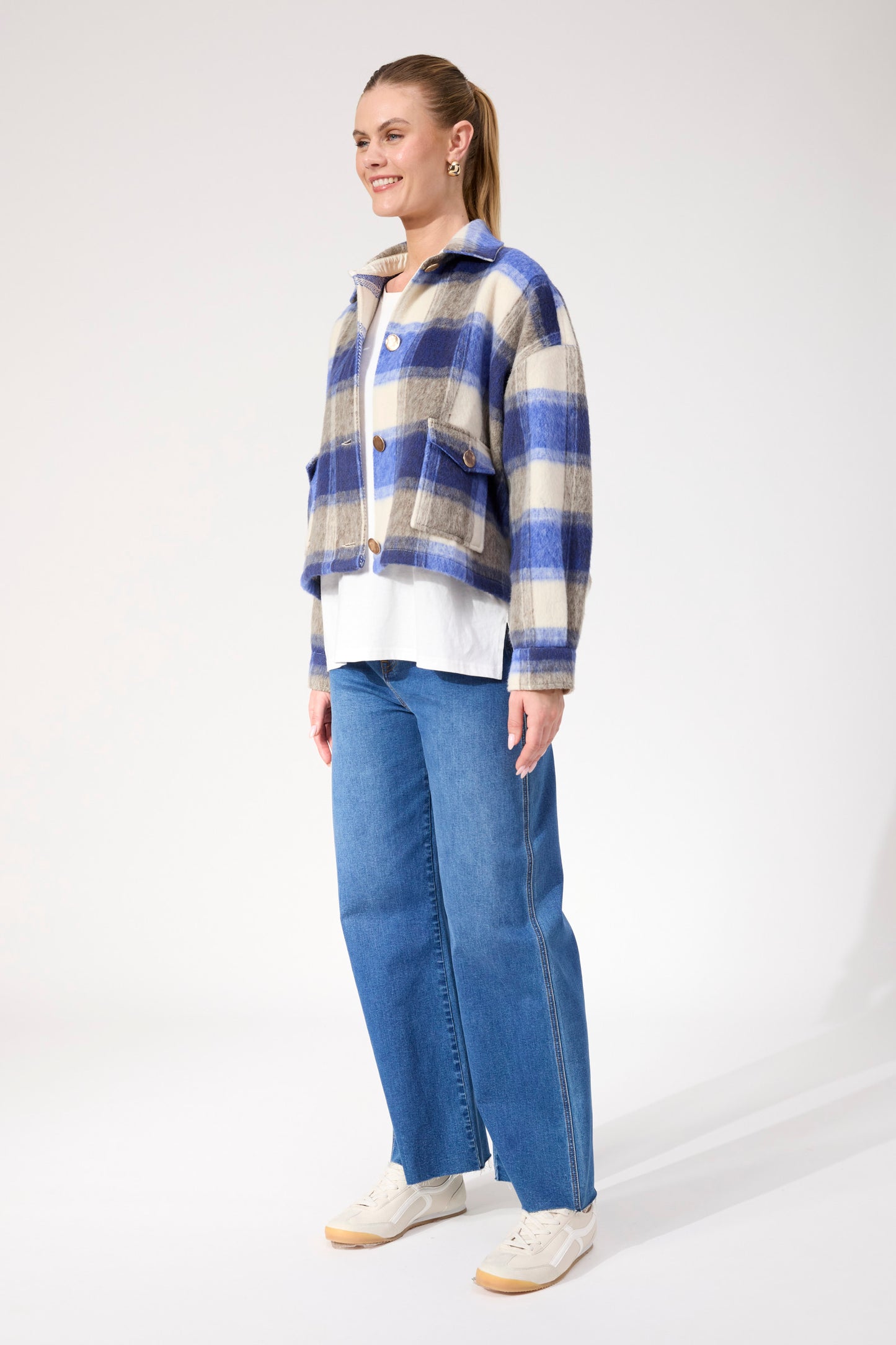 Fargo Cropped Jacket from The Haven Co - Blue