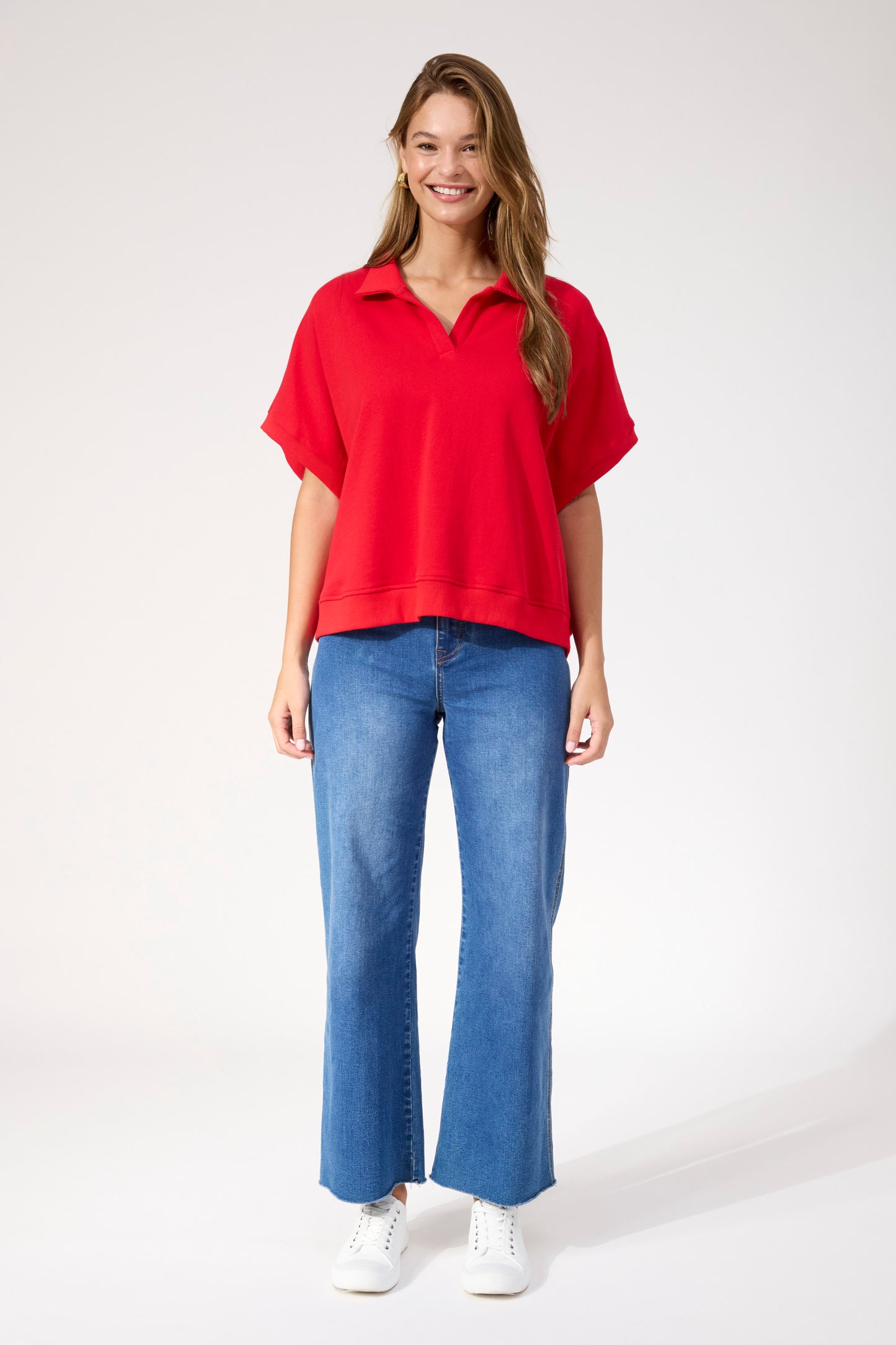 Boston Crop Sweat Top from The Haven Co - Red