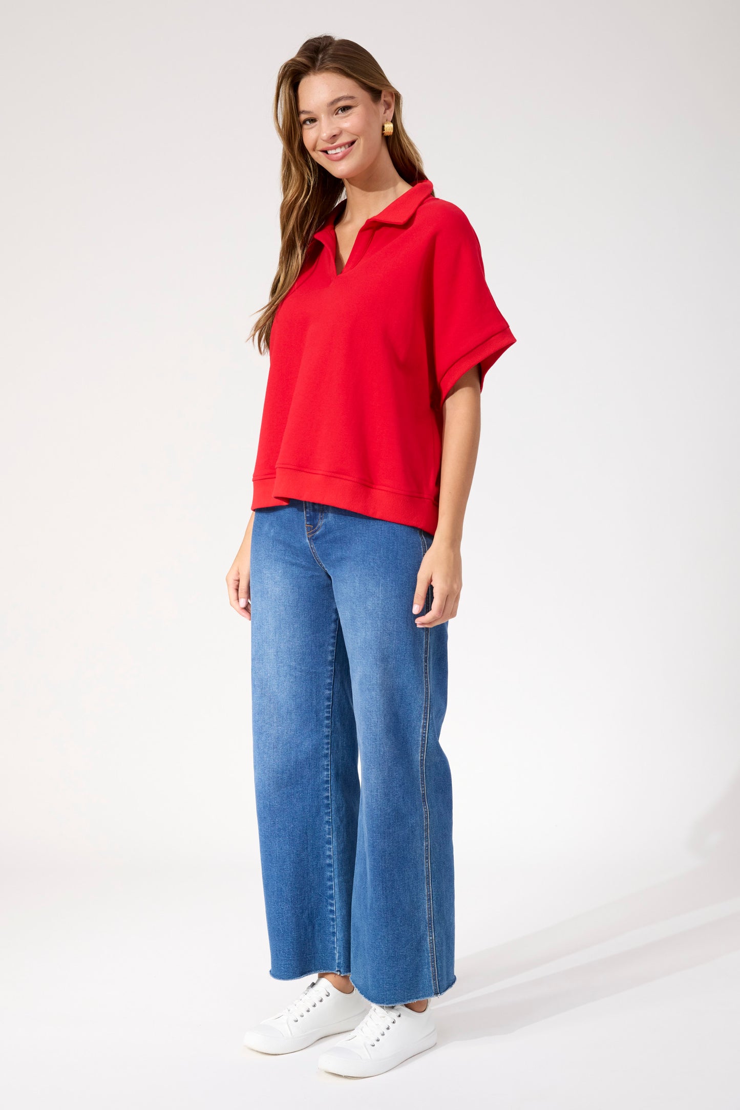 Boston Crop Sweat Top from The Haven Co - Red