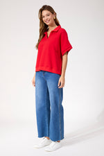 Boston Crop Sweat Top from The Haven Co - Red
